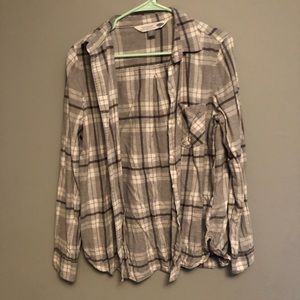 Grey and white flannel
